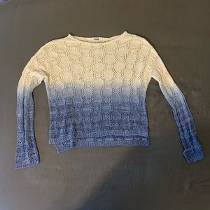 Girls white and blue ombré sweater